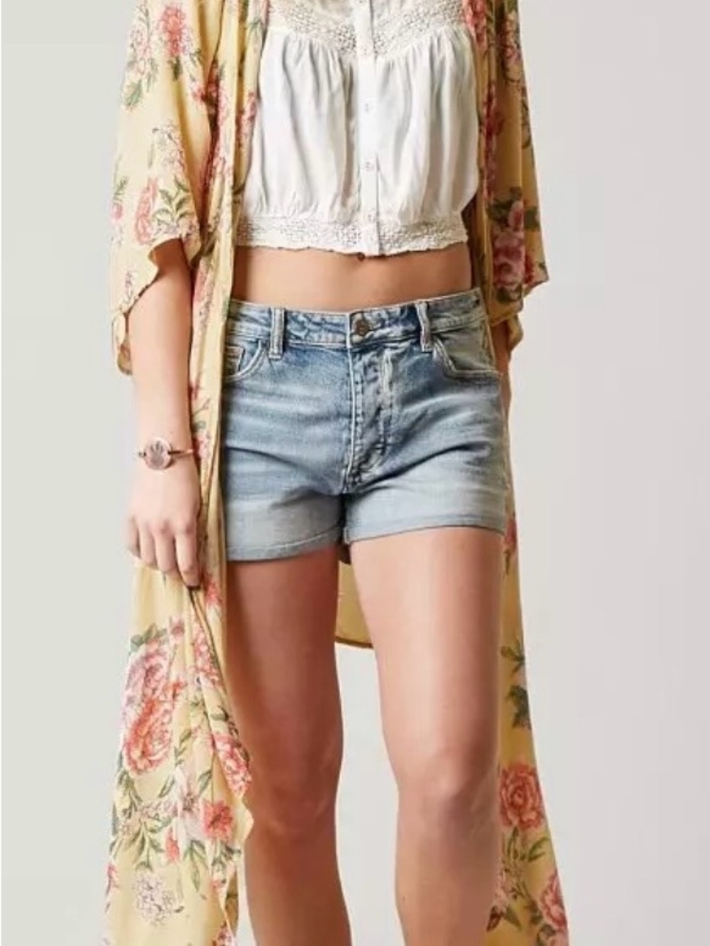 Billabong Yellow Floral Kimono Top